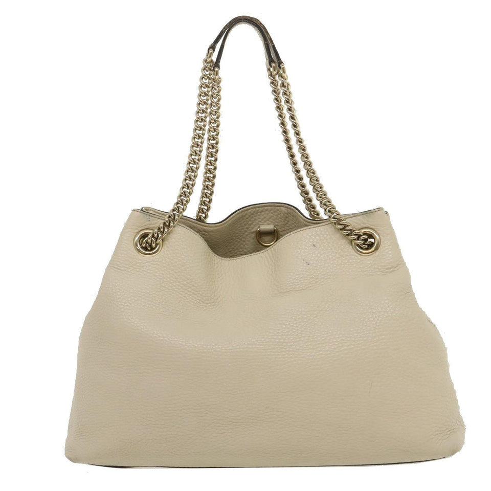 Gucci Interlocking Chain Tote Bag Leather White am2354g