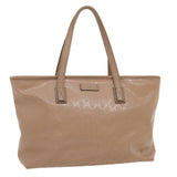 Gucci GG Canvas Tote Bag PVC Leather Beige am2355g