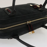 Gucci Web Sherry Line GG Canvas Hand Bag Black Red Green am2453g