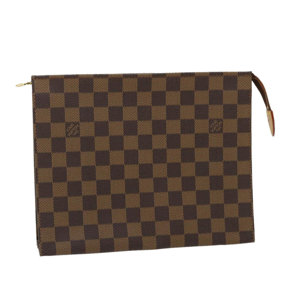 Louis Vuitton Damier Ebene Poche Toilette 26 Pouch LV Auth am2487g Clutch