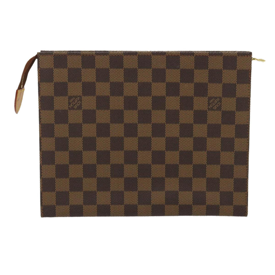 Louis Vuitton Damier Ebene Poche Toilette 26 Pouch LV Auth am2487g Clutch