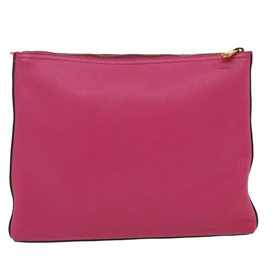 Gucci Web Sherry Line Soho Clutch Bag Leather Pink am2581g