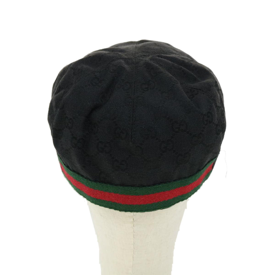 Gucci Web Sherry Line GG Canvas Hunting cap Hat Black Green Red am2782g
