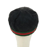Gucci Web Sherry Line GG Canvas Hunting cap Hat Black Green Red am2782g