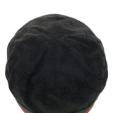 Gucci Web Sherry Line GG Canvas Hunting cap Hat Black Green Red am2782g