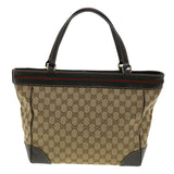 Gucci Web Sherry Line GG Canvas Tote Bag Beige Green Red am2786g