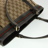 Gucci Web Sherry Line GG Canvas Tote Bag Beige Green Red am2786g