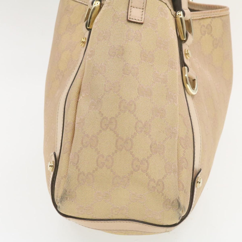 Gucci GG Canvas Shoulder Bag Nylon Pink Gold am427g