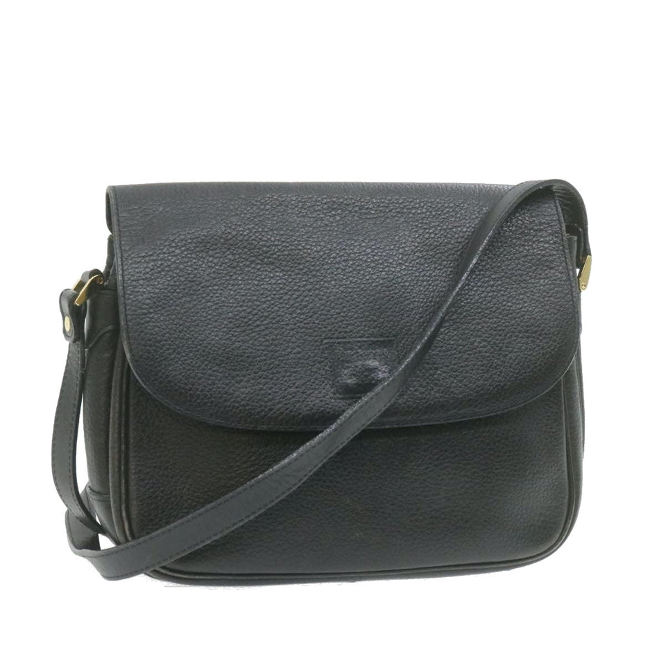 Luxury BurberrySs Nova Check Shoulder Bag Leather Black Auth am636g