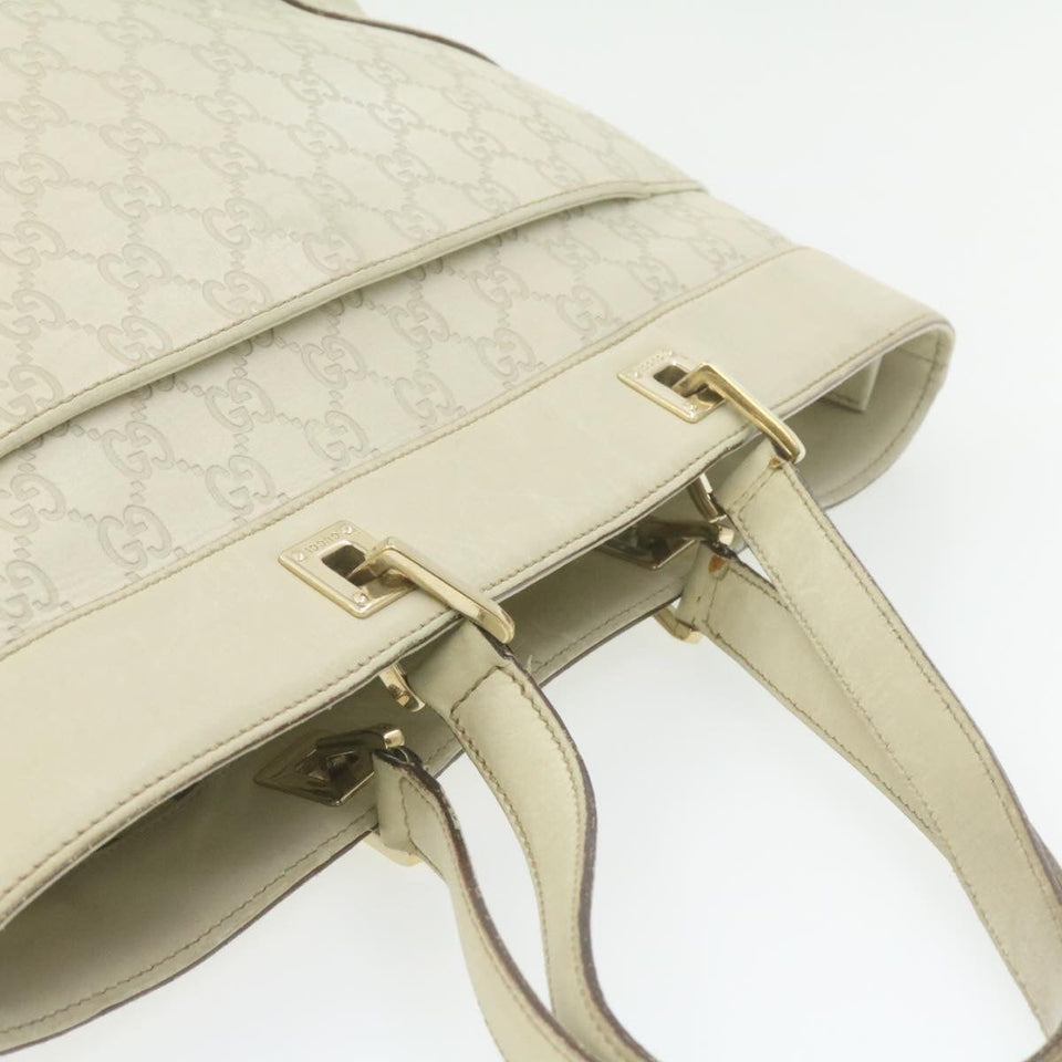Gucci Guccissima GG Canvas Tote Bag Leather White 145993213317 am692g