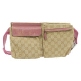 Gucci GG Canvas Waist Bag Beige Pink am699g