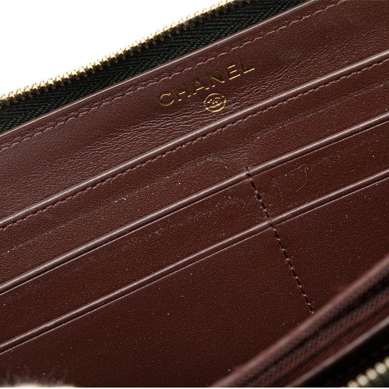 Chanel Coco Mark Matelassé Caviar Skin Long Wallet
