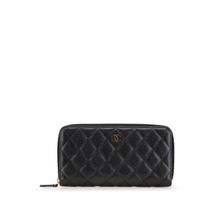 Chanel Coco Mark Matelassé Caviar Skin Long Wallet