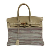 HermesBirkin 35 Beige Vibrato Bag GHW