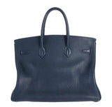 HermesBirkin 35 Navy Fjord Bag GHW