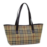Luxury Burberry Nova Check Shoulder Bag PVC Beige Auth hk1237