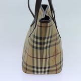 Luxury Burberry Nova Check Shoulder Bag PVC Beige Auth hk1237