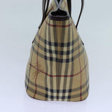 Luxury Burberry Nova Check Shoulder Bag PVC Beige Auth hk1237