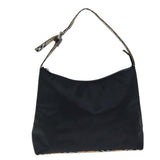 Luxury Burberry Nova Check Shoulder Bag Nylon Black Beige Auth hk1319