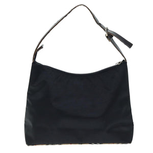 Luxury Burberry Nova Check Shoulder Bag Nylon Black Beige Auth hk1319