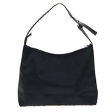 Luxury Burberry Nova Check Shoulder Bag Nylon Black Beige Auth hk1319