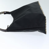 Luxury Burberry Nova Check Shoulder Bag Nylon Black Beige Auth hk1319