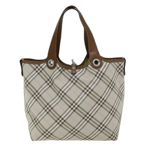 Luxury Burberry Nova Check Reversible Tote Bag Nylon Beige Auth hk1321