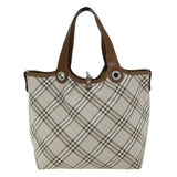 Luxury Burberry Nova Check Reversible Tote Bag Nylon Beige Auth hk1321