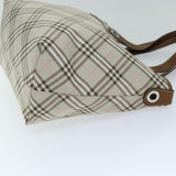 Luxury Burberry Nova Check Reversible Tote Bag Nylon Beige Auth hk1321