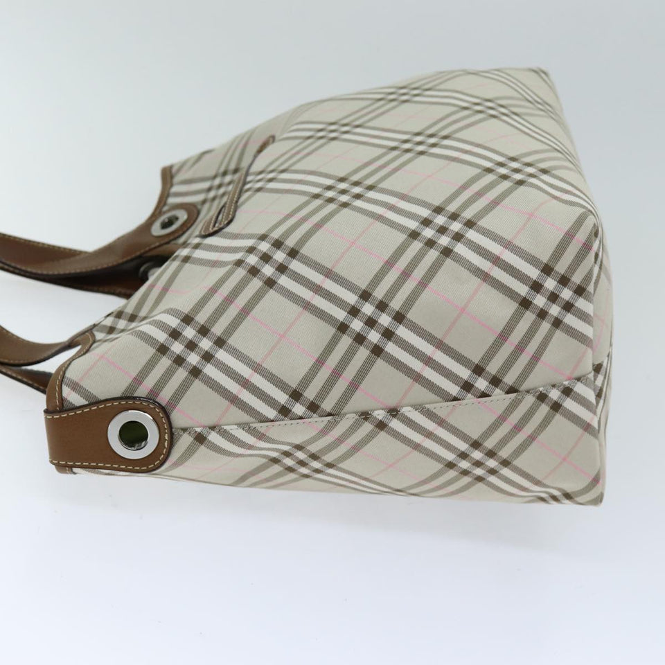 Luxury Burberry Nova Check Reversible Tote Bag Nylon Beige Auth hk1321