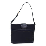 Luxury BurberrySs Shoulder Bag Nylon Leather Navy Gold Auth hk1626