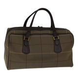 Luxury BurberrySs Nova Check Boston Bag Canvas Beige Auth hk1648