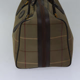 Luxury BurberrySs Nova Check Boston Bag Canvas Beige Auth hk1648