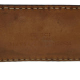 Gucci GG Canvas Belt Leather 36.2""-43.3"" Brown 114984 hk727