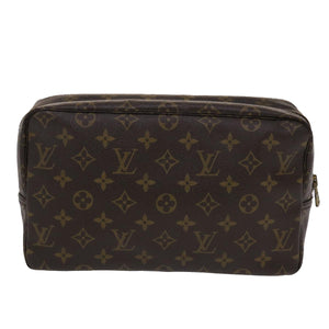 Louis Vuitton Monogram Trousse Toilette 28 Clutch Bag LV Auth hk769