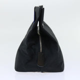 Luxury BurberrySs Nova Check Blue Label Hand Bag Nylon Black Beige Auth hk826