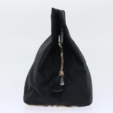 Luxury BurberrySs Nova Check Blue Label Hand Bag Nylon Black Beige Auth hk826