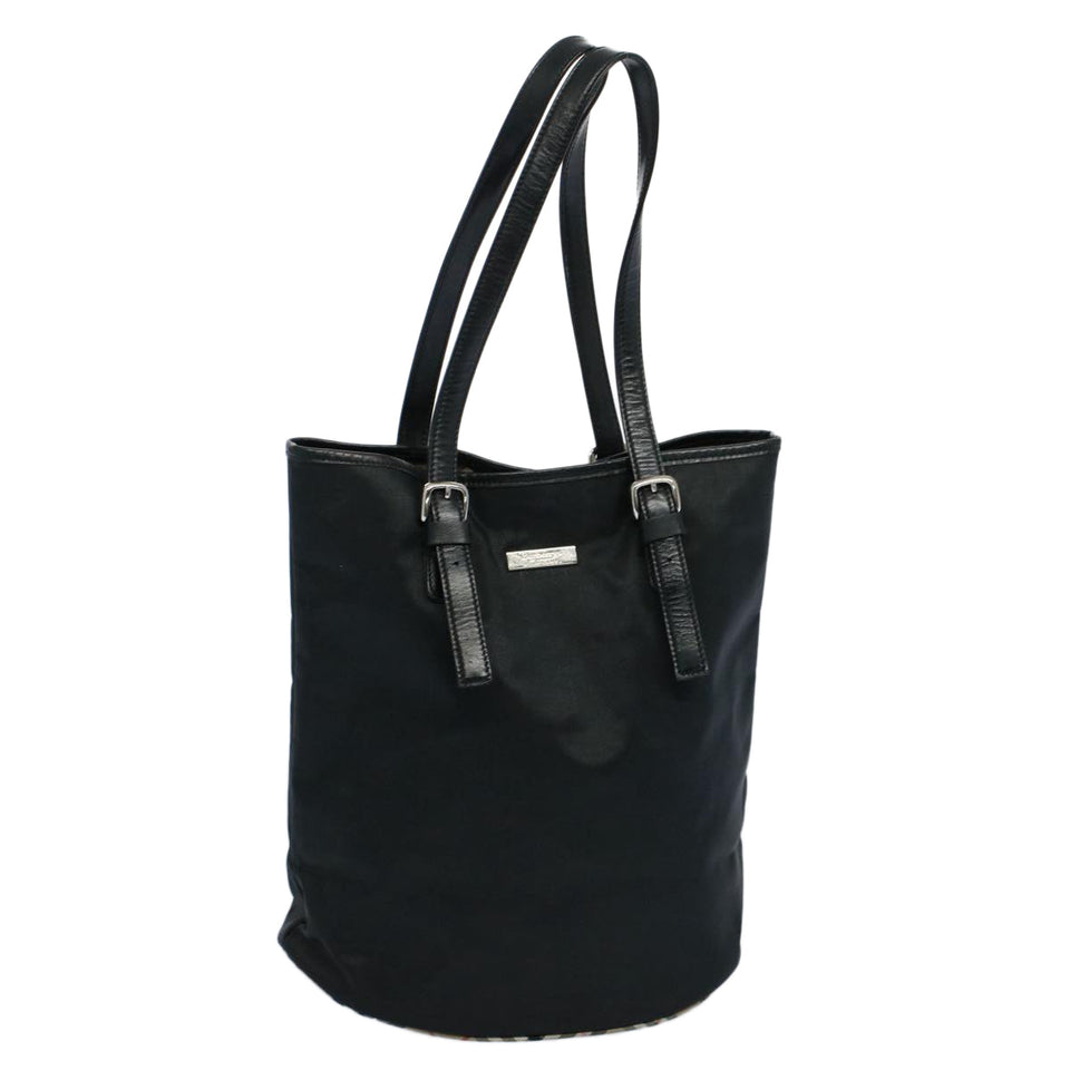 Luxury BurberrySs Shoulder Bag Nylon Black Auth hk862
