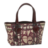 Luxury Burberry Nova Check Tote Bag PVC Leather Red Auth hk959