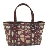 Luxury Burberry Nova Check Tote Bag PVC Leather Red Auth hk959