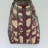 Luxury Burberry Nova Check Tote Bag PVC Leather Red Auth hk959