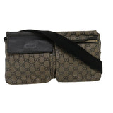 Gucci GG Canvas Waist Bag Black Gold hs1094