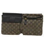 Gucci GG Canvas Waist Bag Black Gold hs1094