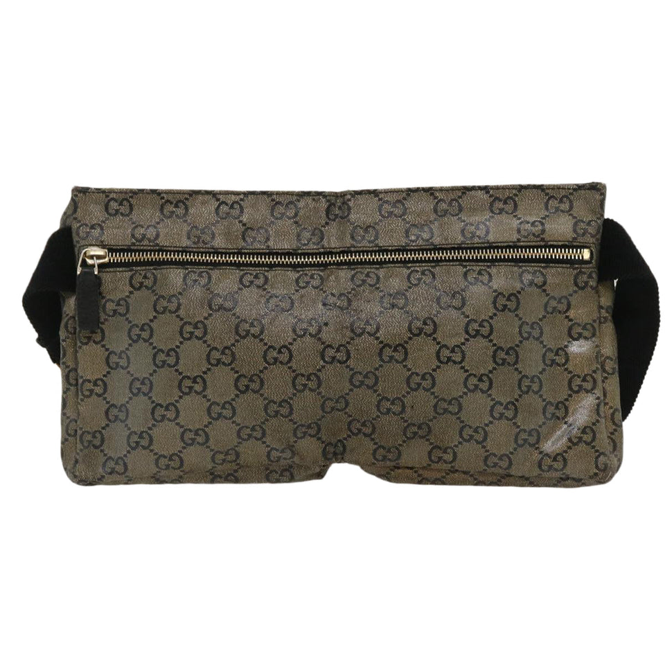 Gucci GG Canvas Waist Bag Black Gold hs1094