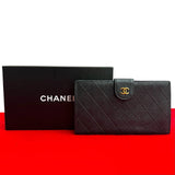Chanel Bicolore Matte Caviar Skin Long Wallet