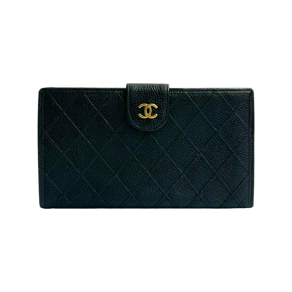 Chanel Bicolore Matte Caviar Skin Long Wallet