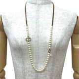 Christian Dior CD Logo Pearl Necklace