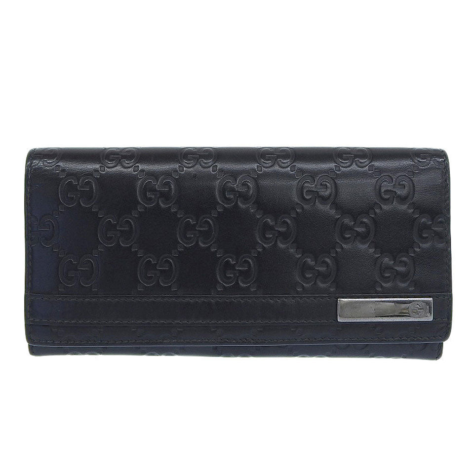 Gucci Long Wallet Purse 233112 leather black GG Shima Women(Unisex)