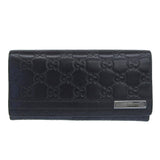 Gucci Long Wallet Purse 233112 leather black GG Shima Women(Unisex)