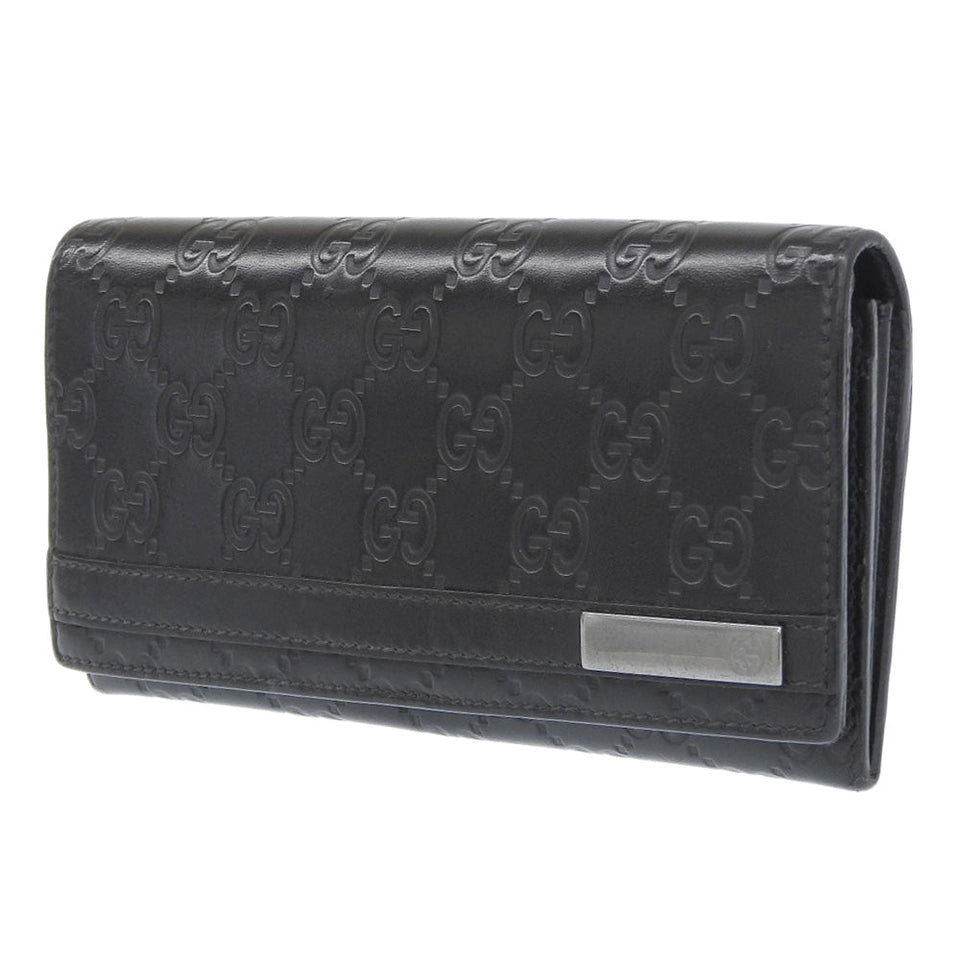 Gucci Long Wallet Purse 233112 leather black GG Shima Women(Unisex)
